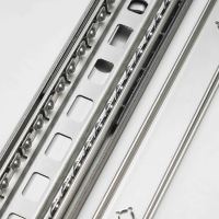 Glissière de tiroir à verrouillage en acier inoxydable robuste de 53 mm, à extension complète, avec verrou de sécurité, pour boîte à outils, quincaillerie de rangement industrielle