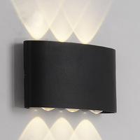 Applique murale extérieure moderne en aluminium IP65 6W, éclairage mural extérieur étanche haut et bas, lampe murale LED extérieure