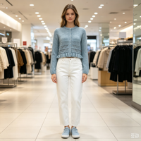 Cardigans en tricot personnalisés bleu ciel pour femmes Cindy – OEM & ODM – Hauts en tricot de haute qualité à manches longues