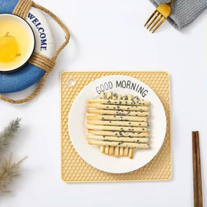 Tapis de cuisson en silicone multifonctionnel carré de qualité alimentaire, résistant à la chaleur, pour micro-ondes, support de pot, motif nid d'abeille - Grande Vente - Product Image 5