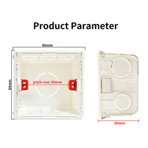ยูบาโร 86 ชนิดกล่องติดตั้งพลาสติก 86x84x50 มม. กล่องเชื่อมต่อสวิตช์ PVC กันไฟ ป้องกันสายไฟฟ้า - Product Image 3