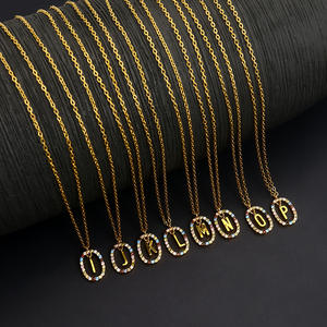 <span class=keywords><strong>España</strong></span> Capital iniciales circón collar nicho luz lujo nuevo ins colorido circón luz lujo colgante letra collar - Product Image 1