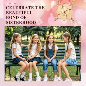 Ensemble de colliers pour meilleures amies, pendentif trèfle à <span class=keywords><strong>quatre</strong></span> feuilles assorti, colliers tendance plaqués or pour sœurs, BFF, 4 pièces - Product Image 3