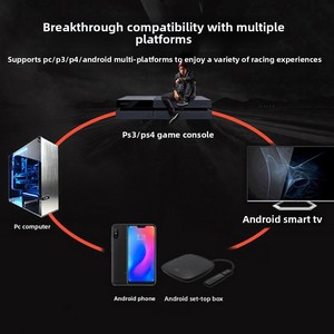 Volante de Carreras para Juegos, Controlador 4 en 1 con Pedales y Joystick, Compatible con PC, Android e iOS, Multiplataforma - Product Image 3