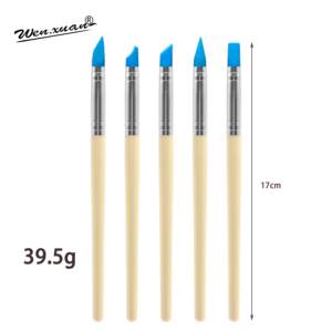 ปากกาซิลิโคนอเนกประสงค์5ชิ้น/เซ็ตอุปกรณ์ทำเล็บปากกาทำจุดแบบ DIY ชุดปากกาแกะสลักลายนูน - Product Image 5