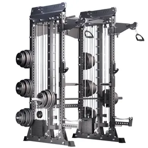 High quality Commercial Fitness Equipment Trainer Multifunction Smith Machine Cable Crossover Power Cage for sale