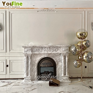 Estatua de chimenea de mármol victoriano personalizada moderna de piedra natural tallada a mano - Product Image 2