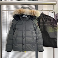 Manteau d'hiver de style classique de haute qualité, chaud, coupe-vent, véritable fourrure de coyote, parka canadienne pour homme, duvet d'oie