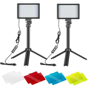 2 paket 66 LED ışık yüksek çıkış masa üstü LED fotoğraf aydınlatma LED Video ışık standı