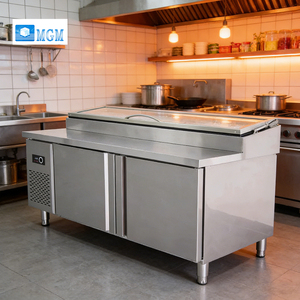 Vitrine Réfrigérée de Comptoir à Température Unique pour Salades et Pizzas, Équipement de Réfrigération, Congélateur, Plan de Travail de Maintien au Frais - Product Image 1