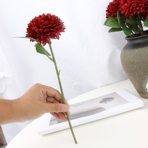 Flor de Crisantemo Artificial, Rama Individual de Seda, Alta Simulación, Decoración para Bodas, Rojo, Naranja, Blanco, Verde, Negro, Rojo Vino - Product Image 2