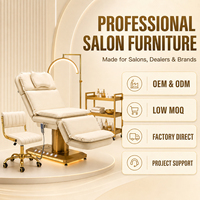 Table de beauté professionnelle JOXIN avec forme incurvée inclinable pour les services de maquillage, de soins du visage et de tatouage