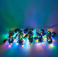 Guirlandes lumineuses LED multicolores à fil noir, lumières féériques étoilées, guirlandes lumineuses de Noël pour la maison, le jardin, la décoration des fêtes