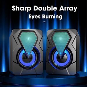 Venta caliente RGB Altavoces de audio portátiles con luces USB 2,0 Sonido estéreo de escritorio que fluye 2,0 Altavoces para juegos de computadora - Product Image 3