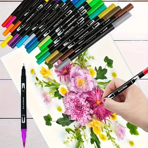 Ensemble <span class=keywords><strong>de</strong></span> 120 marqueurs d'art en plastique avec sac <span class=keywords><strong>de</strong></span> rangement, feutres à double embout, stylos <span class=keywords><strong>de</strong></span> croquis aquarelle pour enfants et étudiants, imprimés UV - Product Image 2