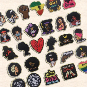 New Arrival Black Girl Patches Machine Embroidery Iron on Glitter Chenille Black Girl Patches for Decoration - Product Image 1