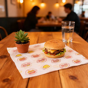 Food Safe Grease Proof <b>Paper</b> Hamburger Chicken <b>Roll</b> Rice Ball Sandwich WrapHamburger Restaurant / Dining Hall Wax <b>Paper</b> - Product Image 4