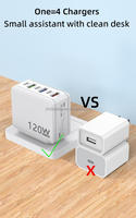 Bloque de cargador USB C PD 20W QC 2,0 Cargador rápido USB 5 puertos Reino Unido UE EE. UU. Enchufe de pared Carga de viaje para iPhone 13 14 15 16