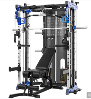 Mesin Squat Smith Multifungsi Xinrui, Rak Power Logam, Peralatan Gym, Latihan Fitness dengan Beban Pin, Tumpukan Beban 2x80kg