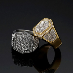 Luxury 18k Gold Plated Finger <b>Ring</b> Stainless Steel Zircon Charm Hoop <b>Rings</b> <b>Men</b> - Product Image 3