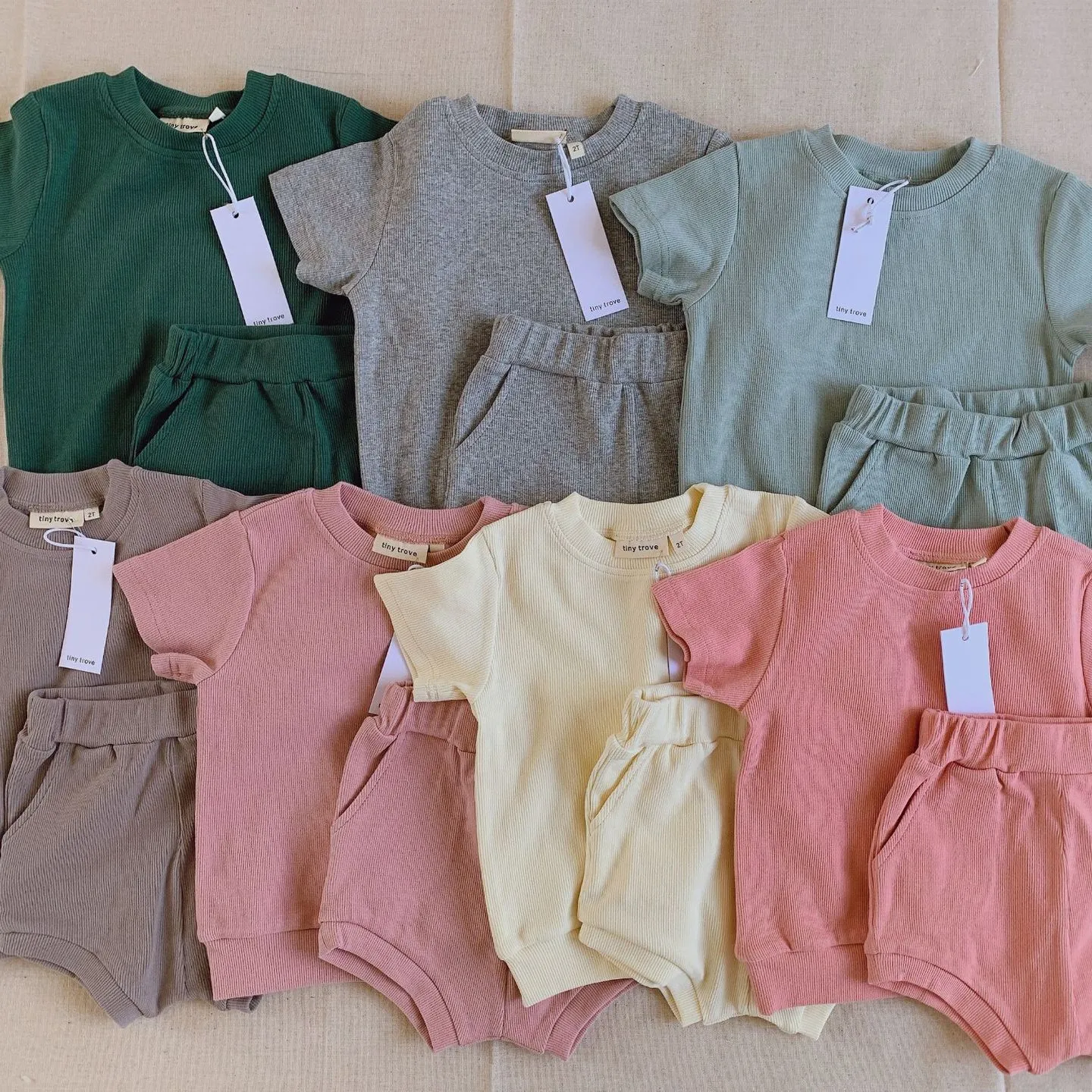 Trẻ Em T Áo Sơ Mi Chàng Trai Cô Gái Ngắn Tay Áo T Shirts Baby Child Cotton Tops Tee Quần Áo Hai Mảnh Set Tracksuit Bộ Ngắn Mùa Hè Trẻ Em