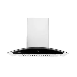 Kitchen Hood Baffle Filters Wall Mount Vent Range Hood 3 Speed exhaust hood Curved Glass 2 LED Lights Ductless Stainless