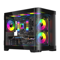 AntarcChill Wholesale Curvy Cube Tempered Glass Mid Tower Gaming Pc Case Micro ATX ITX Desktop Computer Chassis for Gamer Casing