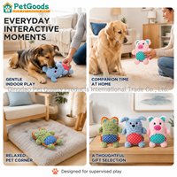 Jouet en peluche couineur pour chien, cochon, grenouille, jouet à mâcher interactif en coton PP pour chiots, animaux de compagnie, pour petits chiens, jeu d'intérieur