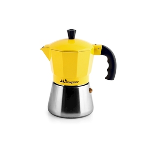 Caffettiera Moka Inoxpran Gialla 3 Tazze in Acciaio Inossidabile per Espresso da Fornello - Product Image 1