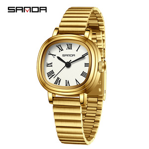 Montre à quartz pour femme SANDA 1137, élégante et tendance, or rose, minimaliste, chiffres romains, montre à quartz pour femme - Product Image 4