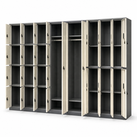 Armoire de rangement modulaire en acier laminé à froid, réglable, avec serrure à clé, grande capacité pour école, gymnase, bureau