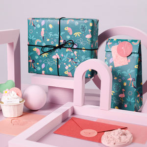 Rollo de papel de regalo de embalaje personalizado de lujo 43*300cm de 80g de papel revestido al por mayor - Product Image 2