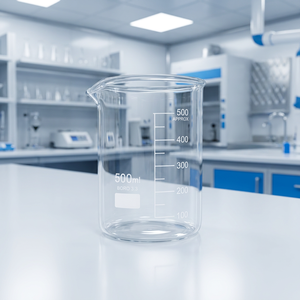 Bécher en verre borosilicate transparent 3.3 de 500 ml avec graduations pour expériences scientifiques MAYALAB - Product Image 4
