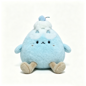 Peluche personnalisée en forme de dessert bleu, adorable animal en peluche alimentaire, peluche crème, peluche dessert bleu crème, peluche alimentaire ronde - Product Image 1