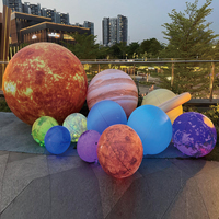 Ballons publicitaires gonflables du système solaire (Lune, Terre, Mars, Saturne) avec lumière LED, planètes gonflables en lévitation