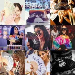 Diseño personalizado impreso plástico plegable ventilador de mano Rave festivales personalizado plegable ventilador de mano para recuerdo - Product Image 6