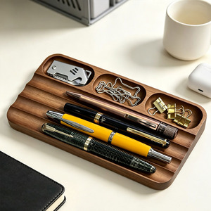 Organizador de Escritorio de Madera <span class=keywords><strong>para</strong></span> Bolígrafos y Lápices - Portaplumas Rústico de Madera, Bandeja <span class=keywords><strong>para</strong></span> Lápices, Regalo <span class=keywords><strong>para</strong></span> Maestros y Padres - Product Image 4