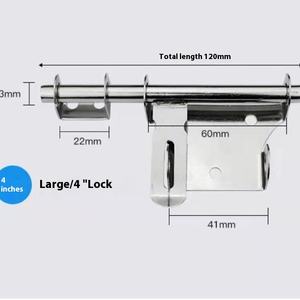 Verrou de <span class=keywords><strong>porte</strong></span> antivol en acier inoxydable, <span class=keywords><strong>plaque</strong></span> de verrouillage, <span class=keywords><strong>porte</strong></span> en fer avec loquet de vache gauche droite, peut être cadenassé, style démodé - Product Image 6
