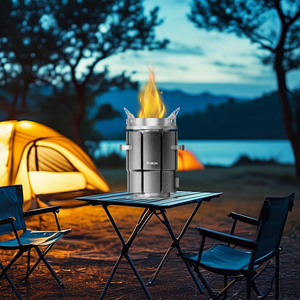 Keon מותאם אישית נירוסטה שריפת תנור עיצוב מודרני תנור ללא עשן עבור וילה עבור קמפינג עץ או פחם הספק - Product Image 6