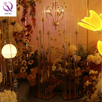 Centre de Table de mariage, 8 branches, candélabres en verre doré, bougeoirs en métal, 8 têtes, 10 branches