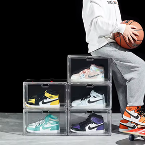 Scatola da scarpe dal Design moderno a prova di polvere magnetica portaoggetti sportivi organizzatore trasparente PP rettangolare appendiabiti 10kg - Product Image 5