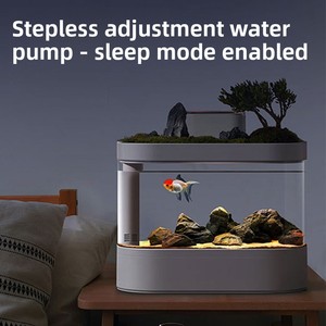 ตู้ปลาทรงสี่เหลี่ยม HD Eco-Friendly ขนาด 30 ลิตร พร้อมระบบควบคุมการให้อาหารผ่าน WIFI บนเดสก์ท็อป ไฟในตัว ระบบกรองน้ำ 220V เหมาะสำหรับห้องน้ำ - Product Image 2