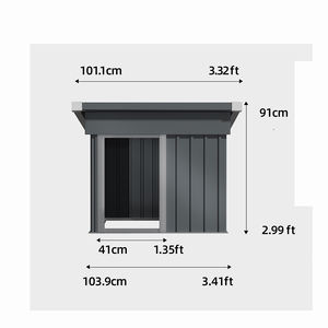 Benutzer definierte Großhandel Fabrik preis Hochwertige Outdoor-Garten Katzen-und Hunde zimmer Zwinger Metall wasserdicht Pet <span class=keywords><strong>House</strong></span> - Product Image 4