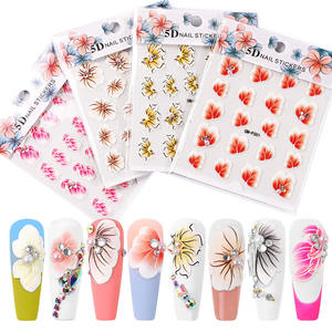 Wholesale Self-Adhesive 3D Embossed Rose 3D Flower Nail Art Decals Stylish <strong>Stickers</strong> for Nail Art Creations - Product Image 2