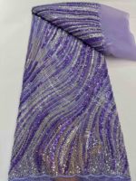 Dentelle Tissu Paillettes Perlées pour Vêtements Dentelle