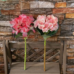 Hydrangea artificielle CallaFloral, branche unique, rouge poudré, décoration de mariage, décoration de la maison - Product Image 1
