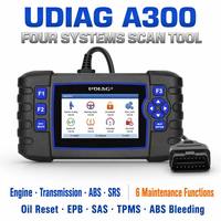 Escáner OBD2 UDIAG A300 de 4 Sistemas, Lector de Códigos, Herramienta de Diagnóstico para Motor, Transmisión, ABS, SRS, 6 Funciones de Reinicio, Aceite, EPB, TPMS para Auto y Camión