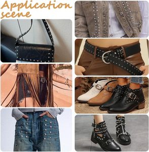 CABODYALS Pcs MM Iron Silver Star Studs <b>Leather</b> Metal Buckle Button Stud Stars Shape Spikes Tubular <b>Rivets</b> Set For Leathercraft - Product Image 5