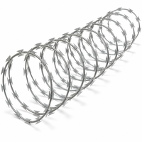 Fil barbelé galvanisé à lame simple en bobine pour clôture de sécurité, protection périmétrique des fermes solaires, des postes de transformation et des infrastructures