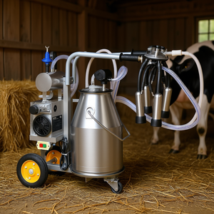 Máquina de Ordeño Eléctrica Portátil DB, 25 L, Cubeta de Acero Inoxidable 304, Pulsación Automática, Vacío, Grado Alimenticio - Product Image 2